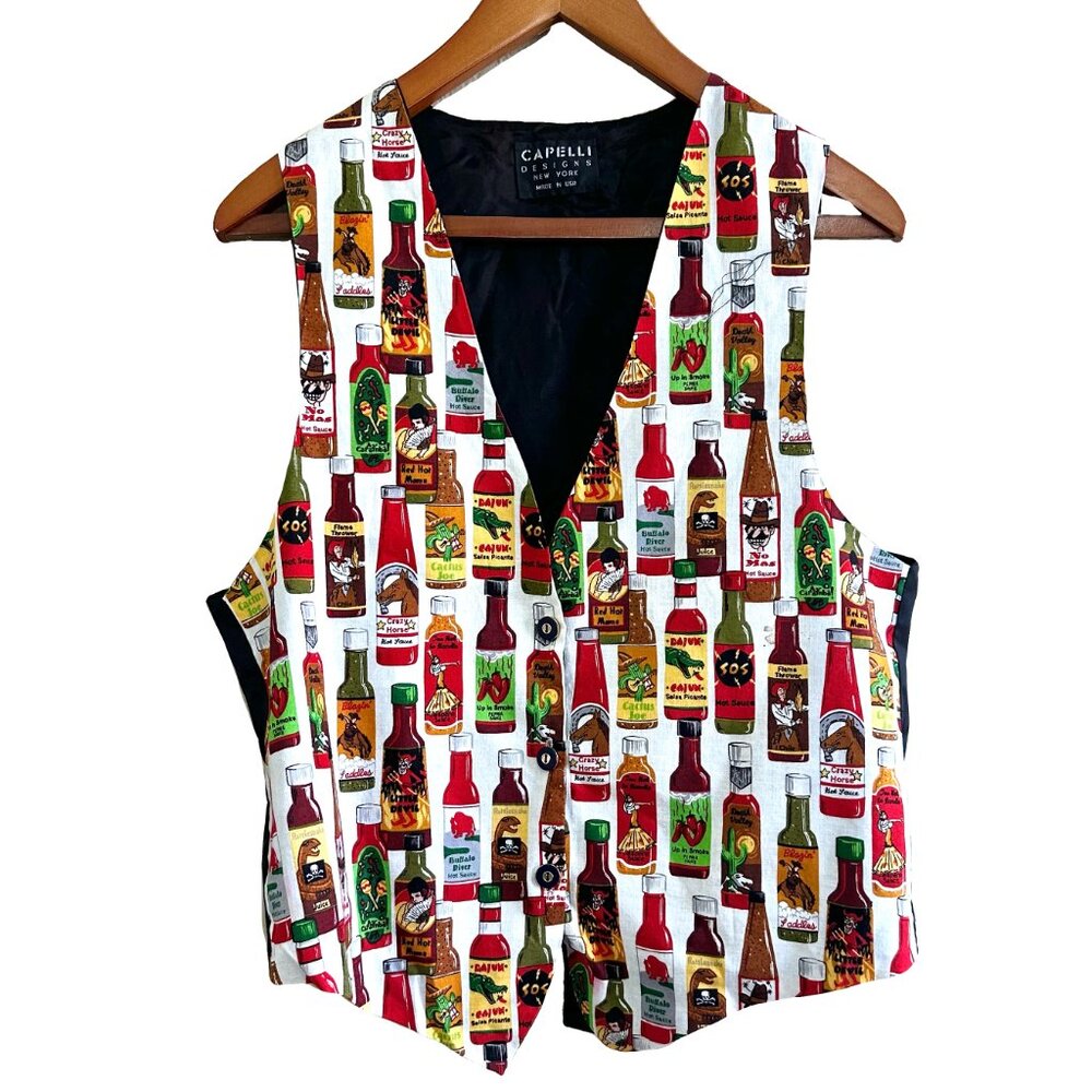 Capelli Designs New York Vintage 90s Print Hot Sauce Retro Vest
